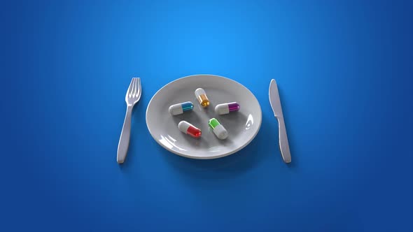 Pills on a plate