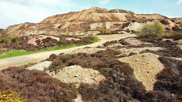 The Colourful Remains of the Former Copper Mine Parys Mountain Near Amlwch on the Isle of Anglesey