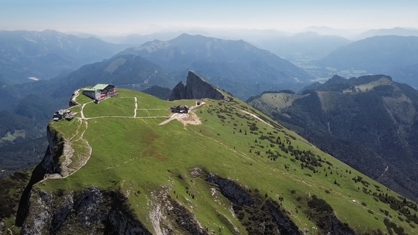 Aerial of Schafberg Summit Upper Austria