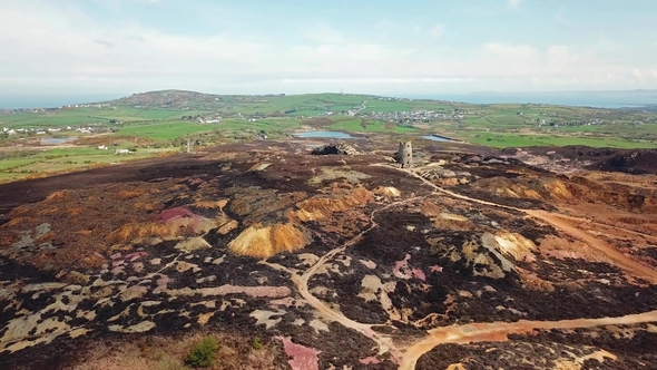 Colourful Remains of the Former Copper Mine Parys Mountain Near Amlwch on the Isle of Anglesey