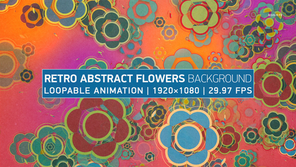 Retro Abstract Flowers Background alt