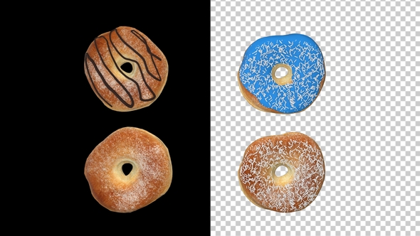 Different Donuts with Alpha Chanel