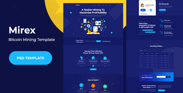 Mining - Bitcoin Mining PSD Template
