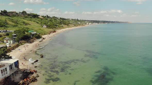 Coastline with Vacationing Tourists