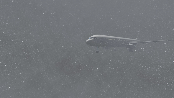 Airplane Flying Through The Snowstorm alt