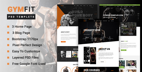 GYM FIT - Gym & Fitness PSD Template