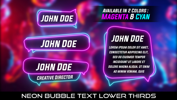 Neon Bubble Text Lower Thirds