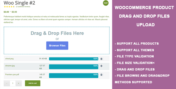 WooCommerce Product Drag and Drop Files Upload