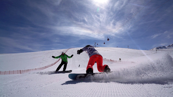 Group Of Snowboarders