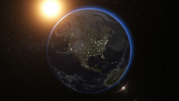 Sunrise View From Space on Planet Earth alt