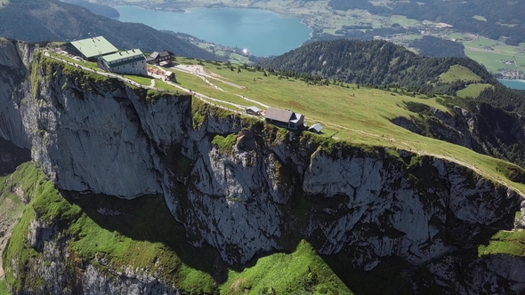 Aerial of Schafberg Summit, Upper Austria