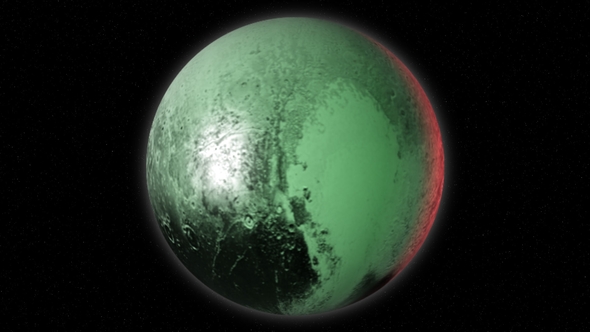 Planet Pluto on the Background of the Stars