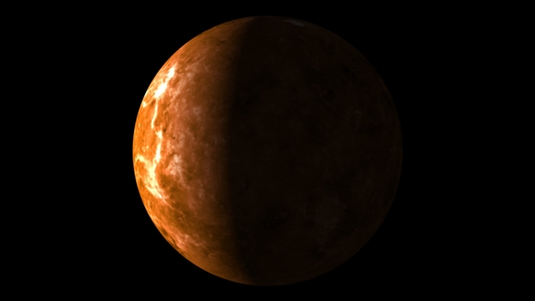 Planet Venus on a Black Background