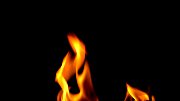 Fire Burning on black background