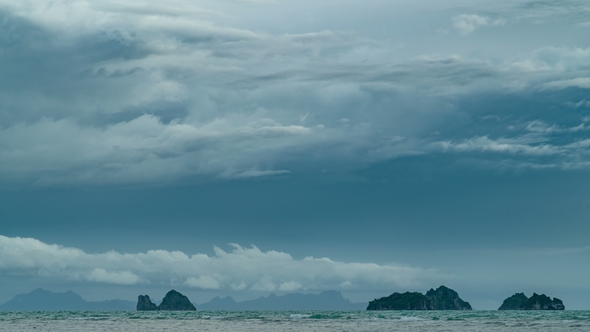 Storm Clouds Over Tropical Islands at Angthong National Marine Park in Thailand