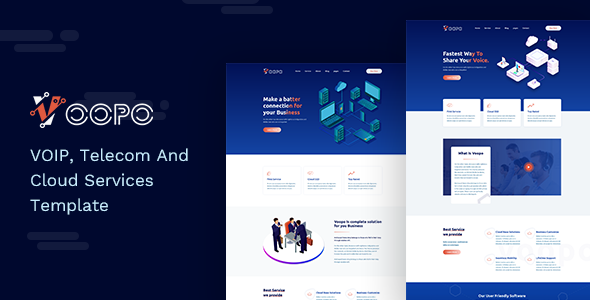 Voopo - VOIP, Telecom And Cloud Services HTML Template