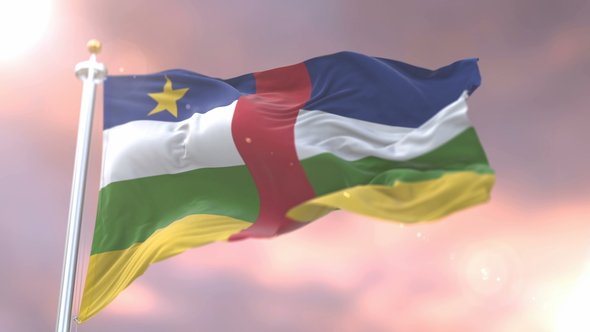 Flag of the Central African Republic at Sunset