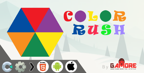 HTML5 Color Rush Game -  CAPX  file for Construct 2 & 3  )