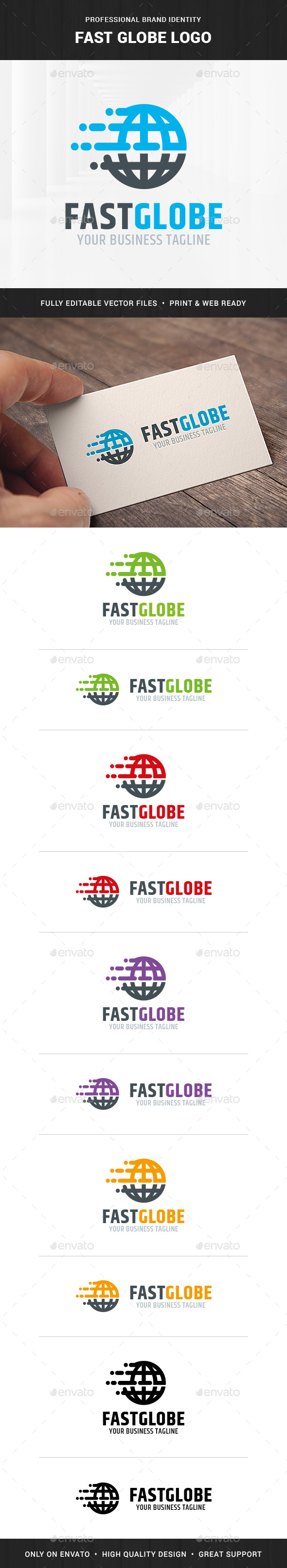 Fast Globe Logo Template