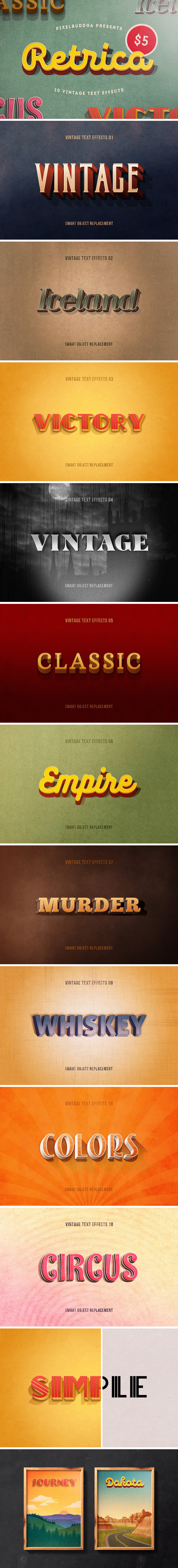Retrica: Vintage Text Effects Pack