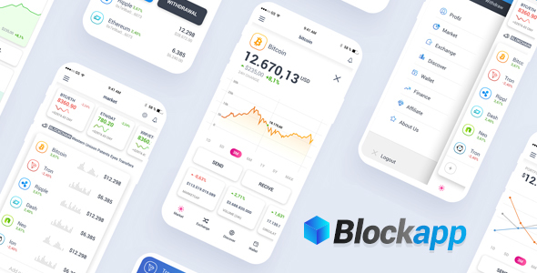 BlockApp - Szablon PSD aplikacji mobilnej Crypto Currency