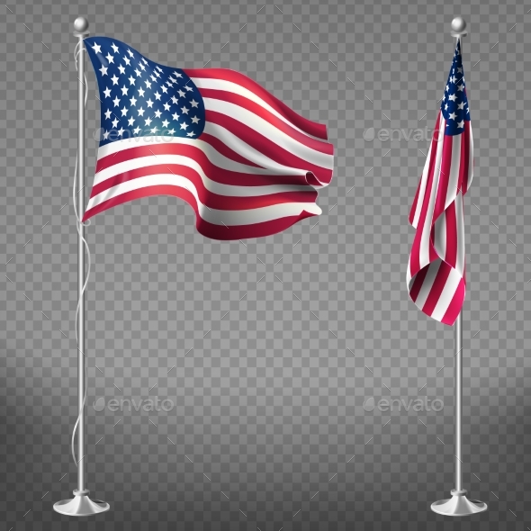 Vector Realistic Flags of United States of America
