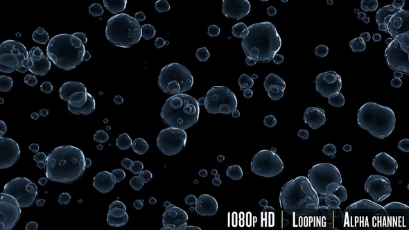 Underwater Air Bubbles Background Loop on Black with Alpha Channel