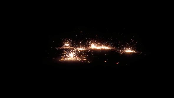 3D animation in black background Wandering Sparks