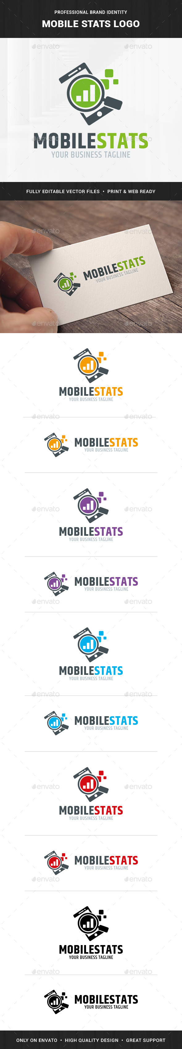 Mobile Stats Logo Template