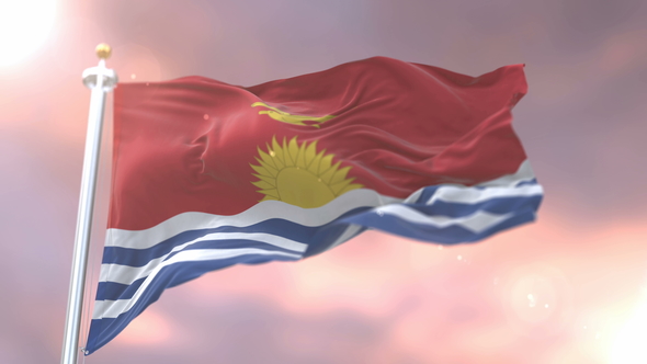 Flag of Kiribati at Sunset