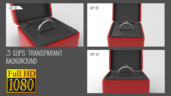 Wedding Rings with Red Box alt