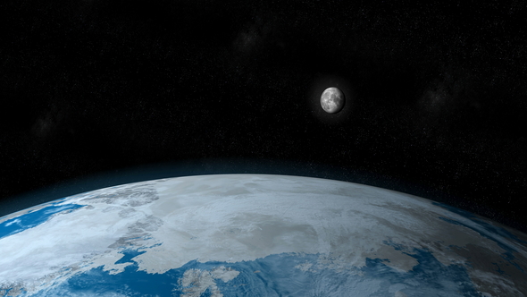 Moon around the Earth Planet alt