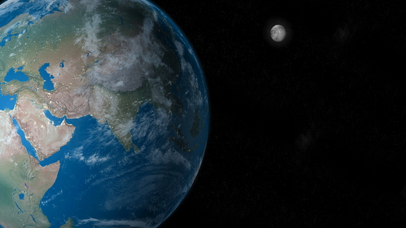Moon Rotating Around the Planet Earth alt