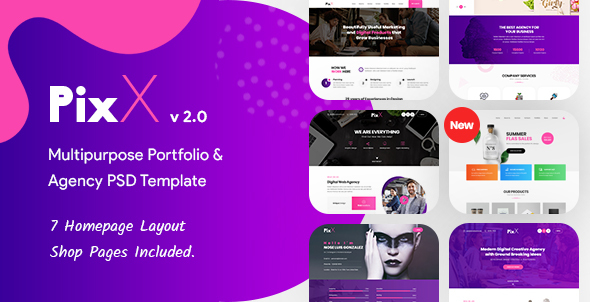 PixX — Multipurpose Portfolio & Agency PSD Template