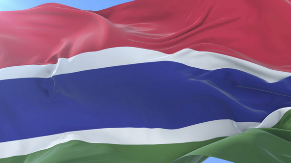 Gambian Flag Waving