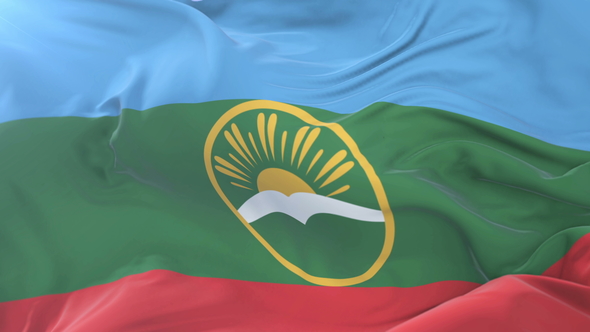 Flag of Karachay Cherkessia Waving