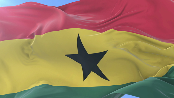 Ghana Flag Waving