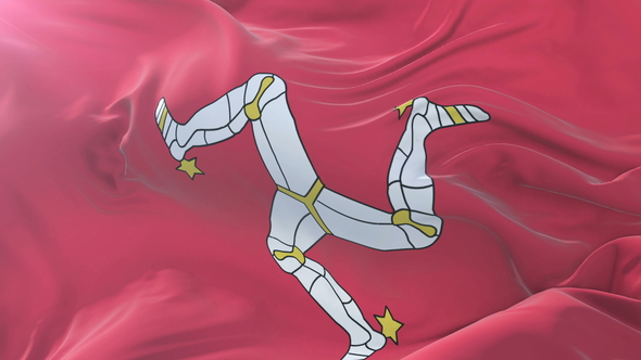 Flag of the Isle of Man Waving