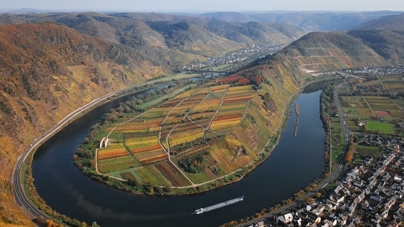 Flight Over Bremm Vineyards, Germany