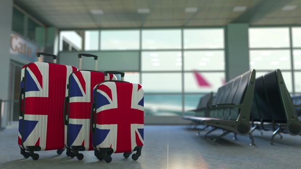 Travel Suitcases Featuring Flag of Great Britain alt