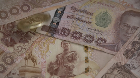 Bitcoin on Thai Baht Banknotes