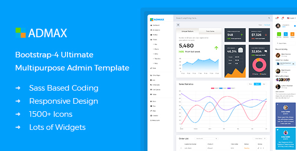 Admax - Responsive Bootstrap 4 Admin Template