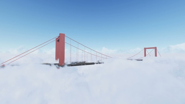 The Bay Bridge Sunrise Above Clouds alt