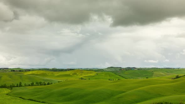 Time lapse of the clouds over the hills of Tuscany Italy