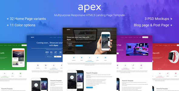Apex - Multipurpose App Landing Page HTML5 Template