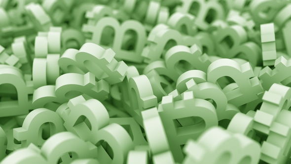 Multiple Green Bitcoin Signs alt