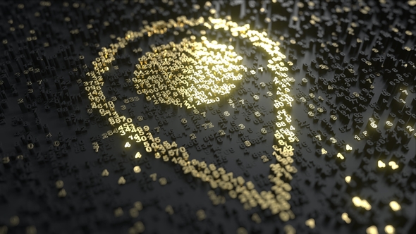 Geotag or Location Pin Made of Gold Numbers alt