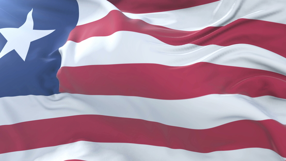 Flag of Liberia Waving