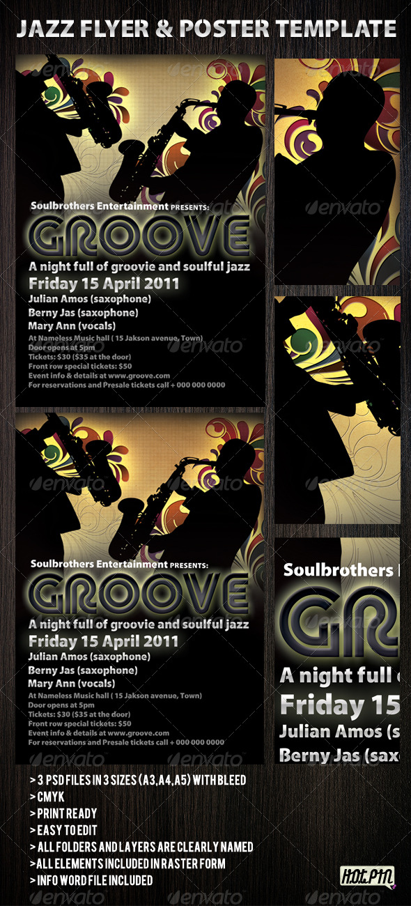 Jazz flyers & Poster template 2