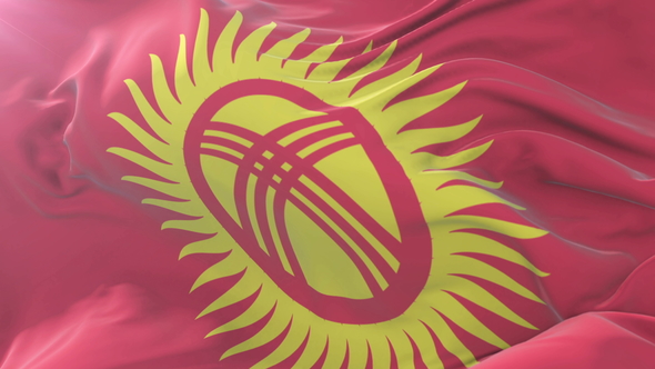 Flag of Kyrgyzstan Waving